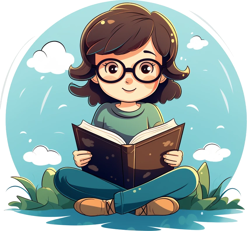 girl seated reading a book